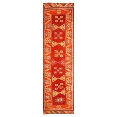 Tapis de course Anatoly d'Afghanistan en laine orange rouge jaune - 93518