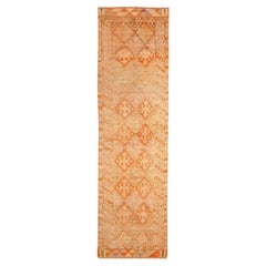 Afghanistan Anatoly Runner Rug - Wool Ivory Orange Design - 93509