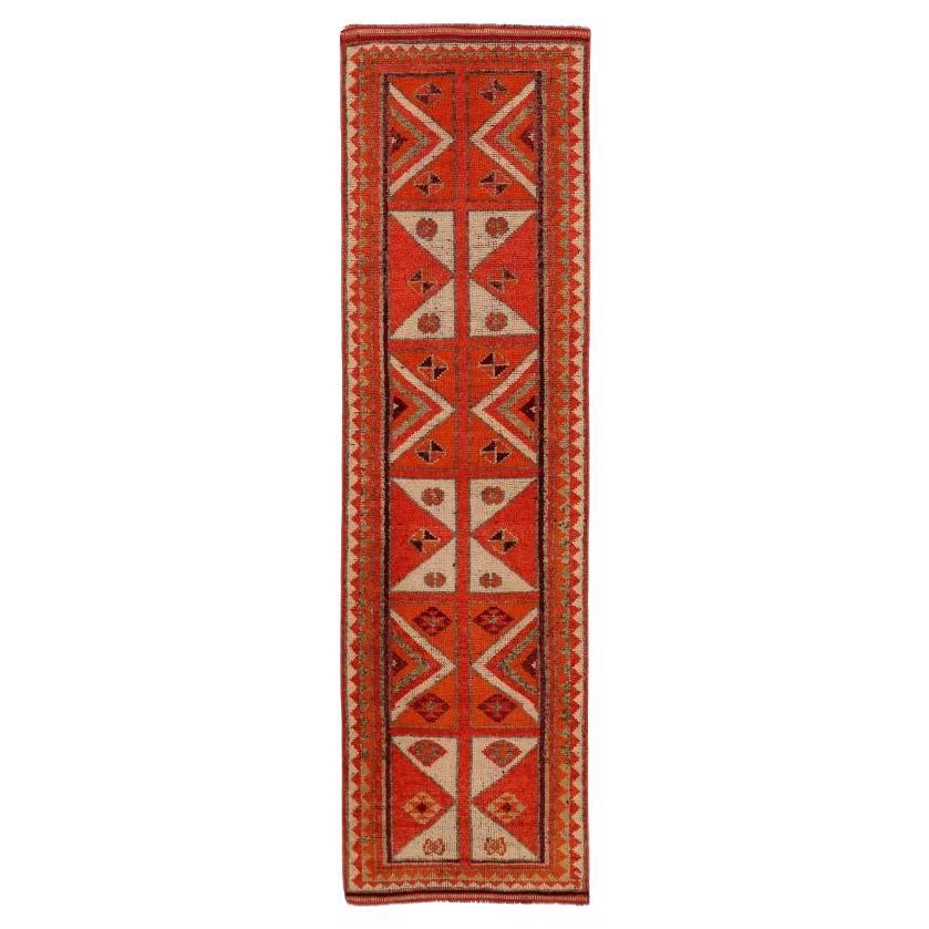 Tappeto Afghanistan Anatoly Runner - Design rosso lana - 93537