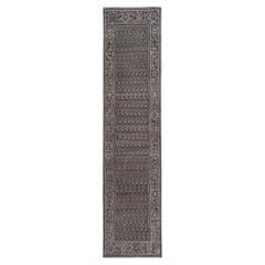 Persian Malayer Runner Rug - Wool Brown Ivory Design - 97454