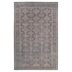 Tappeto Afghanistan Oushak - Lana Marrone Grigio Verde - 97499