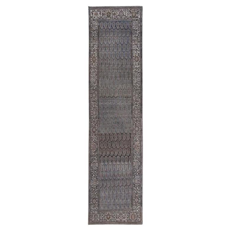 Persian Malayer Runner Rug - Wool Blue Brown Ivory Design - 97608