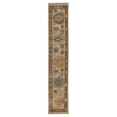 Tapis de course Oushak d'Afghanistan, motif en laine ivoire - 96069