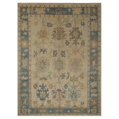 Oushak-Teppiche aus Afghanistan - Wolle in elfenbeinfarbenem Design - 96075
