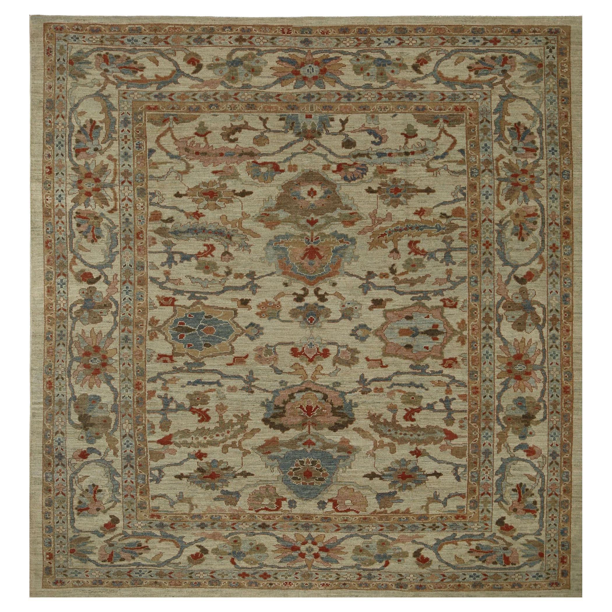Persian Sultanabad Area Rugs - Wool Ivory Design - 96106 For Sale