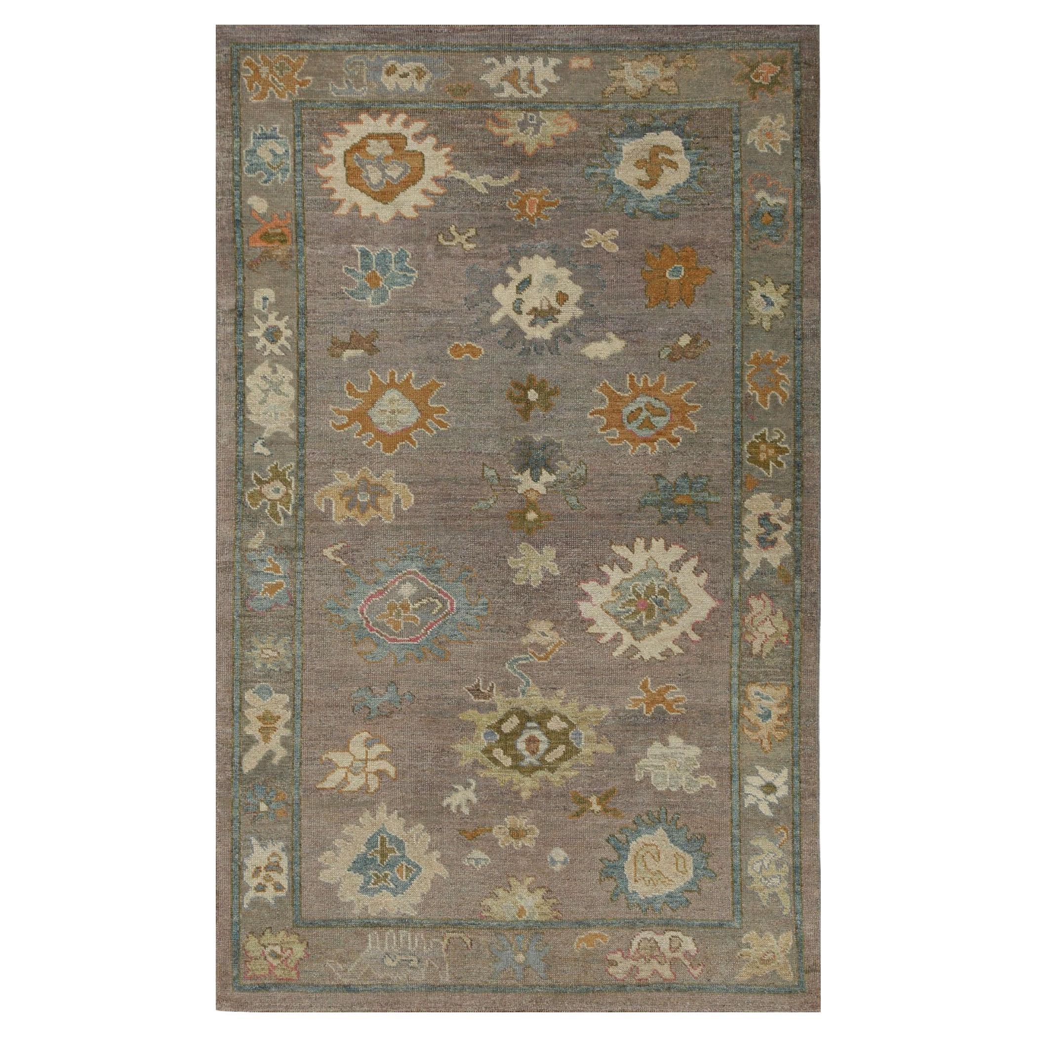Turkey Oushak Area Rugs - Wool Brown Purpel Design - 96127