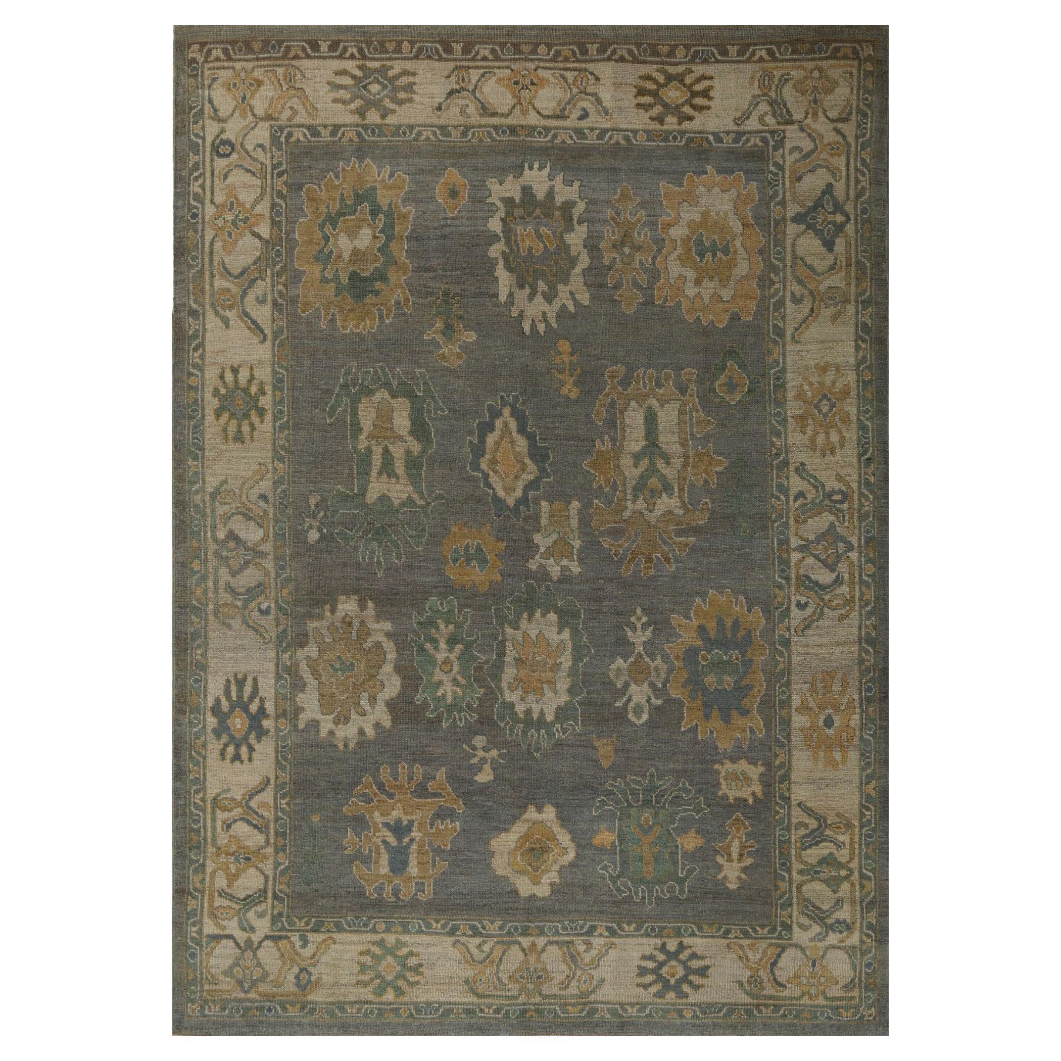 Turkey Oushak Area Rugs - Wool Brown Gray Design - 96148