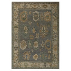 Afghanistan Oushak Area Rugs - Wolle Brown Gray Design - 96148