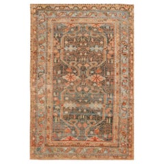 Petit tapis persan Mahal Circa 1880 - Laine Bleu Brown Design/One - 99565