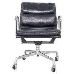 1989 Herman Miller Eames Soft Pad Management Desk Chair in Black Leather