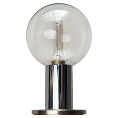 Vintage German Space Age Table Lamp in Chrome and Glass by Motoko Ishii, 1970s