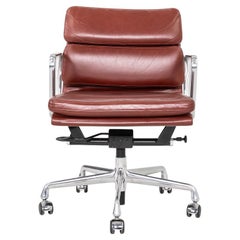 2012 Herman Miller Eames Soft Pad Management Desk Chair In Dark Rust Leather