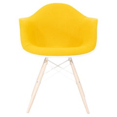 2022 Herman Miller Eames DAW Dining Chair with Yellow Fabric Seat & Eiffel Base