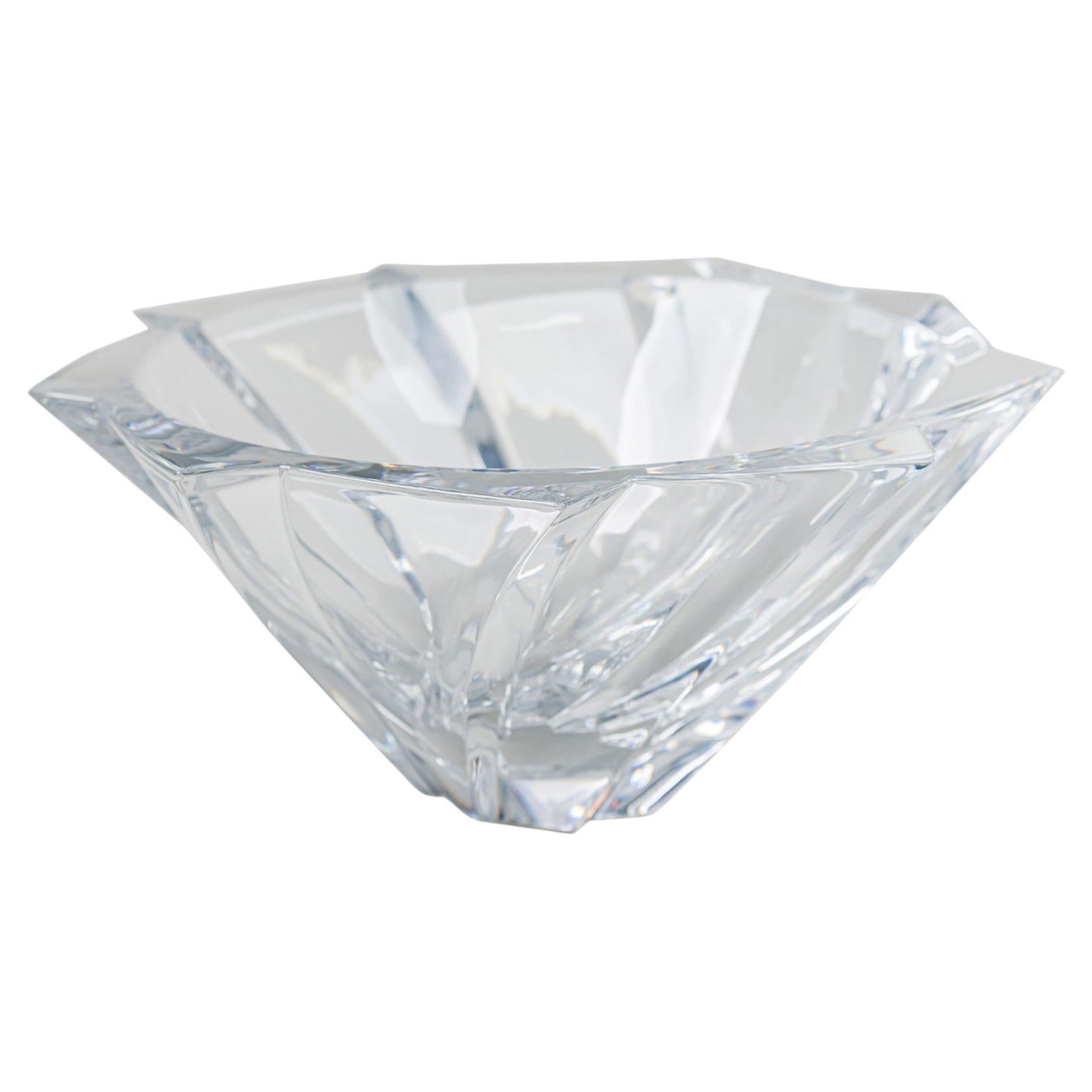 French Baccarat 'Objectiv' Crystal Bowl, Modern Scalloped Design