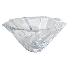 French Baccarat 'Objectiv' Crystal Bowl, Modern Scalloped Design