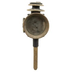 Amerikanische Kutschenlampe aus Messing im viktorianischen Stil aus dem 19. Jahrhundert und schwarze Wandleuchte