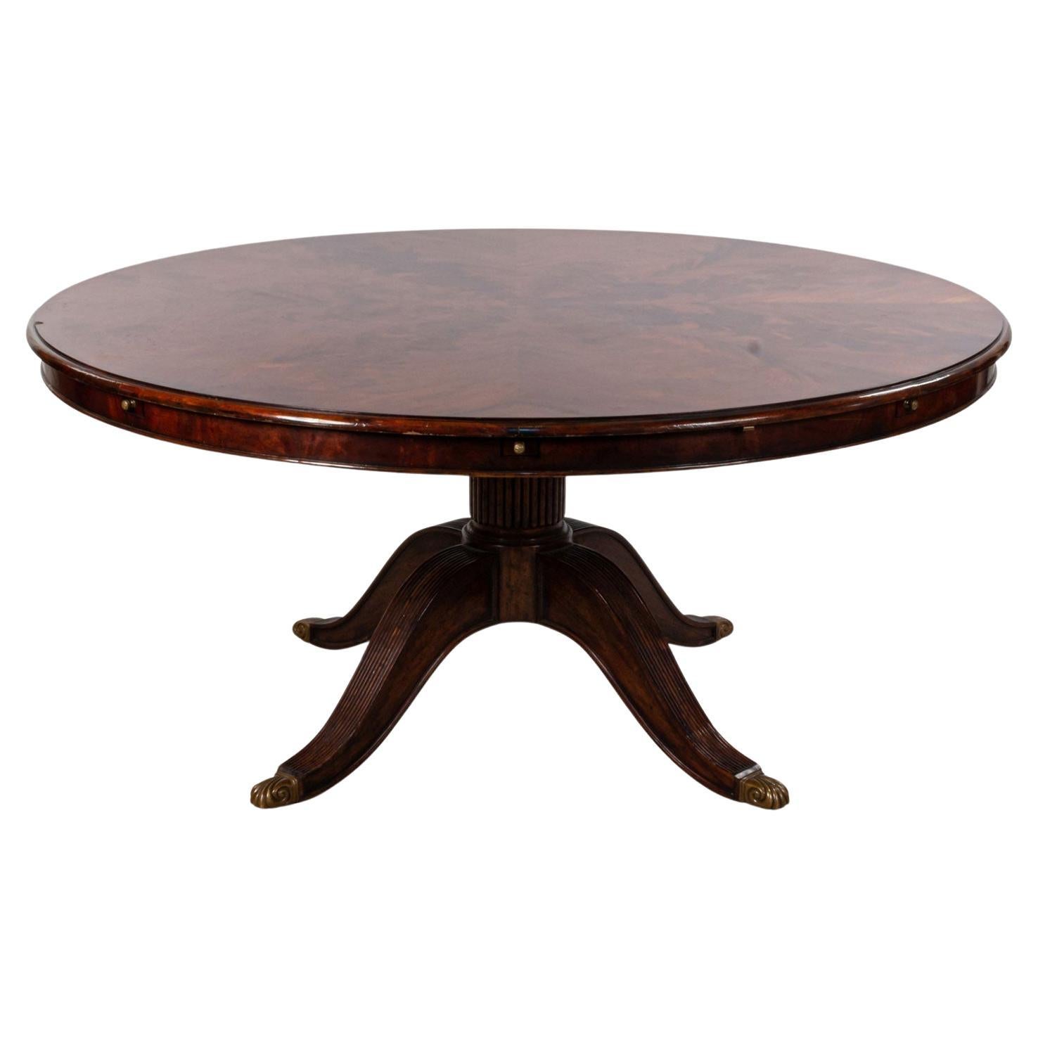 1920s English Georgian Style Round Mahogany Conference Table