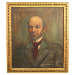 19th Century American Victorian Portrait of Bearded Man, Oil on Canvas