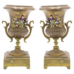 Pair of French Victorian Bronze Urns