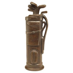 Art-Déco-Feuerzeug aus Metall in Golf-Taschenform, antikes Design, 20. Jahrhundert