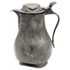 English Renaissance Pewter Teapot, Bulbous Shape, 19th Century, UK