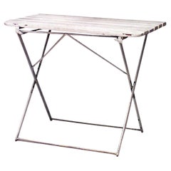 19th Century French Iron Folding Café Table in Biedermeier Style