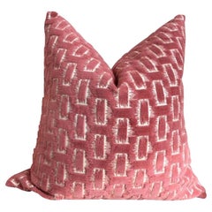Brunschwig and Fils "Chambord" Velvet in Rose Pillow - Single Cover