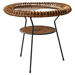 Rattan & Iron Side Table by Janine Abraham & Dirk Jan Rol, 1950s