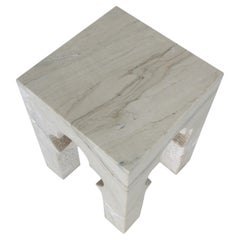 Arch Side Table (12"), Hand-Carved Stone Mughal Design