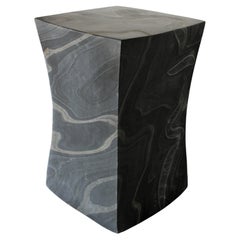 Contemporary Marble Table, Monolithic Black Stone Form
