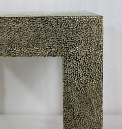 Hammered Copper Drink Table, Modern Metal-Clad Side Table