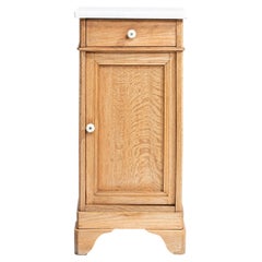 French Oak Marble-Top Side Table