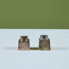 Pair of Silver Cube Salt and Pepper Shakers