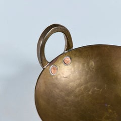 Polished Hammered Brass Bowl with Handles