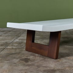 Table basse ou banc rectangulaire blanchi « Paul Frankl » pour Johnson Furniture Co.