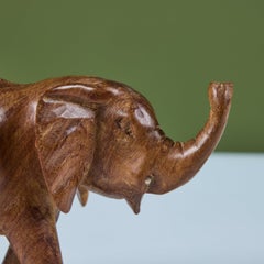 Hand Carved Wooden Elephant Figurine