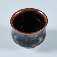 Small Studio Ceramic Cup with Raku Glaze