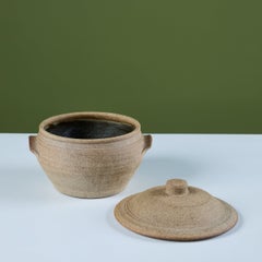 Keramikgefäß in Erdtönen von Bernard Leach, um die 1960er Jahre