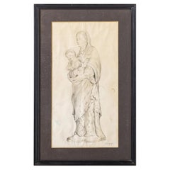 Drawing - Jose Lviz - 'Our Lady with the Child Jesus'