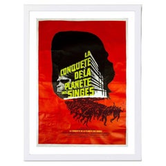 Conquest Of The "Planet of the Apes" (French) White Frame Poster, 1972