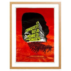 Conquest Of The "Planet of the Apes" (French) Oak Frame Poster, 1972