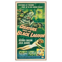 Poster con cornice in legno di noce dedicato a “La creatura della laguna nera” (“The Creature”), 1954