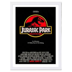Jurassic Park White Frame Poster by Chip Kidd, 1993