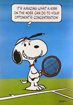 Póster sin enmarcar de «Snoopy Tennis» de «Peanuts», de Charles M. Schulz, 1955