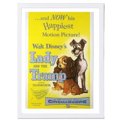 Lady and the Tramp White Frame Poster, 1955