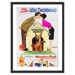 The Ugly Dachshund / Winnie the Pooh and the Honey Tree Black Frame Poster, 1966