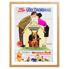 The Ugly Dachshund / Winnie the Pooh and the Honey Tree Oak Frame Poster, 1966
