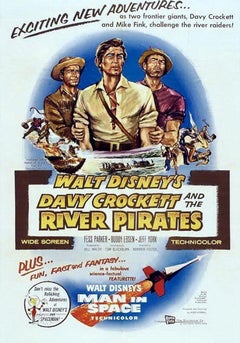 Davy Crockett and the River Pirates "Western Adventure" Unframed Poster, 1956