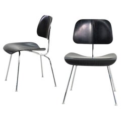 2006 Pair of Herman Miller Eames DCM Dining Chairs in Ebonized Finish