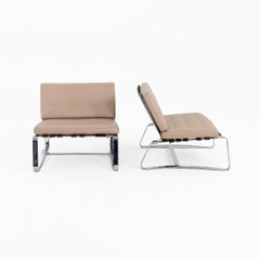 2020s Pair of Rodolfo Dordoni for Minotti Delaunay Lounge Chairs, Leather, Nylon